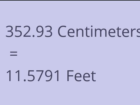 352.93 CM TO FEET