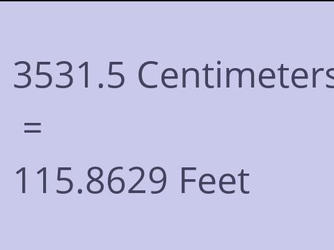 3531.5 CM TO FEET