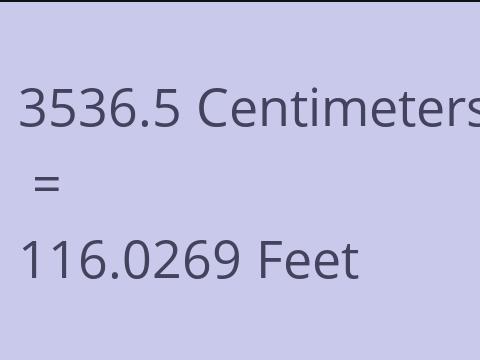 3536.5 CM TO FEET
