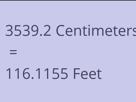3539.2 CM TO FEET