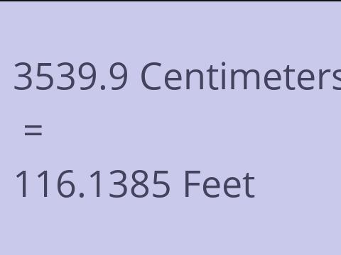 3539.9 CM TO FEET
