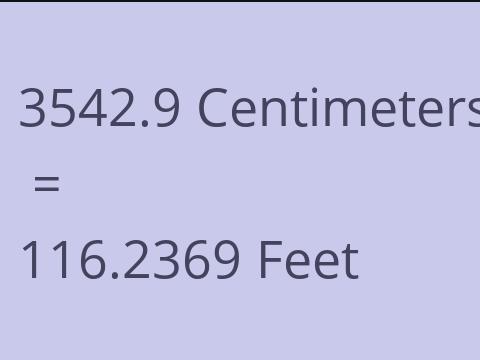3542.9 CM TO FEET