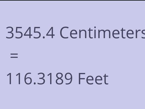 3545.4 CM TO FEET