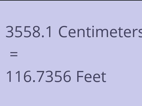 3558.1 CM TO FEET