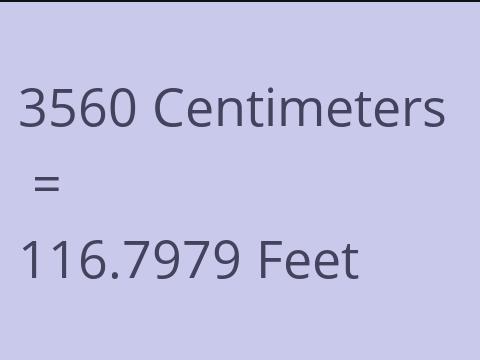 3560 CM TO FEET