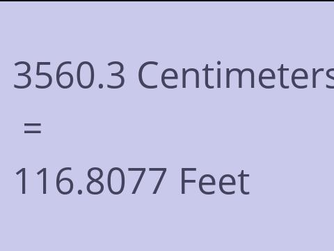 3560.3 CM TO FEET