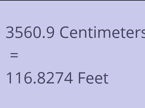 3560.9 CM TO FEET