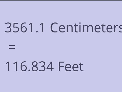 3561.1 CM TO FEET