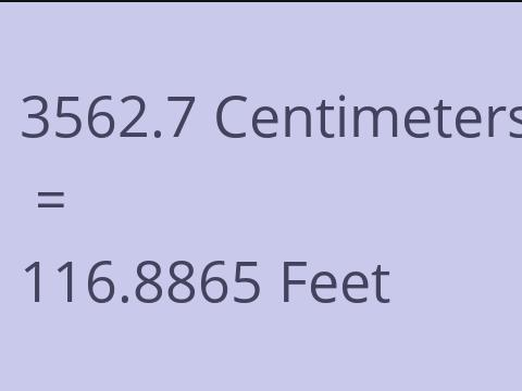3562.7 CM TO FEET