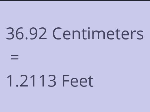 36.92 CM TO FEET