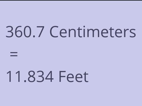 360.7 CM TO FEET