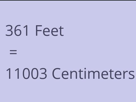 361 FEET TO CM