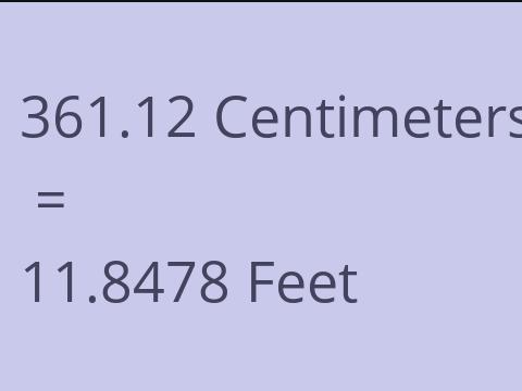 361.12 CM TO FEET