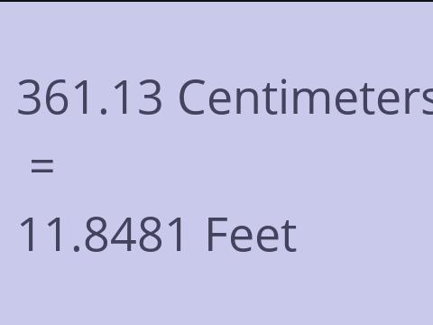 361.13 CM TO FEET