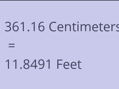 361.16 CM TO FEET