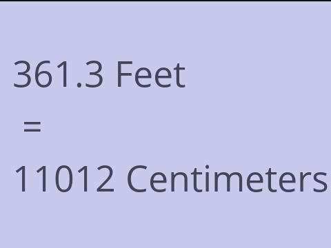 361.3 FEET TO CM