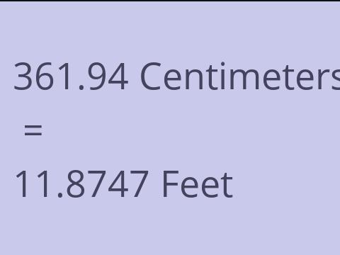 361.94 CM TO FEET