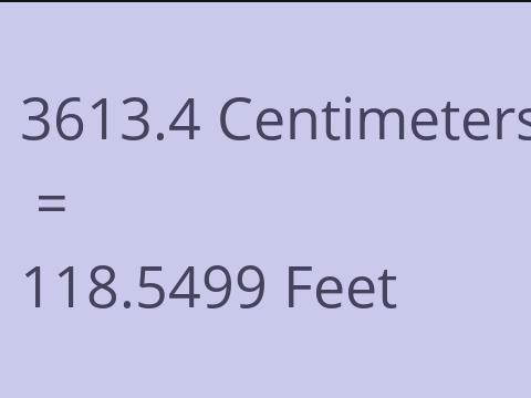 3613.4 CM TO FEET