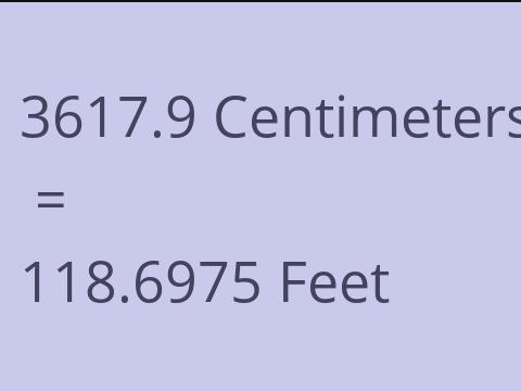 3617.9 CM TO FEET