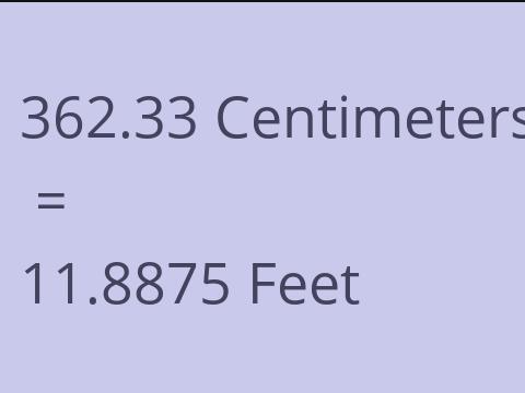 362.33 CM TO FEET