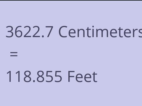 3622.7 CM TO FEET