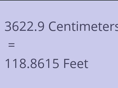 3622.9 CM TO FEET