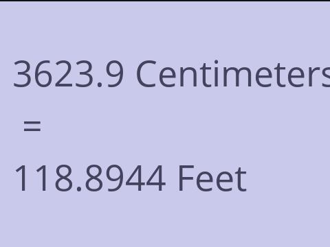3623.9 CM TO FEET