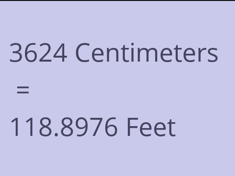 3624 CM TO FEET