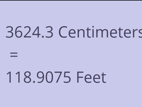 3624.3 CM TO FEET