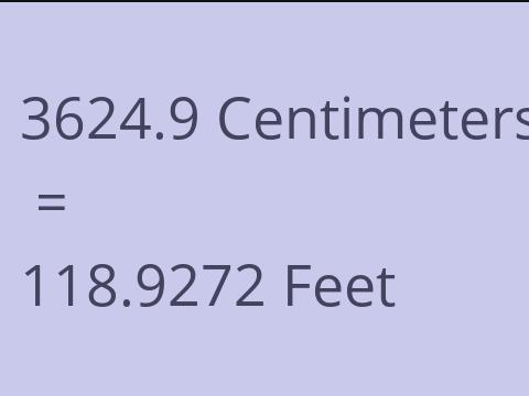 3624.9 CM TO FEET