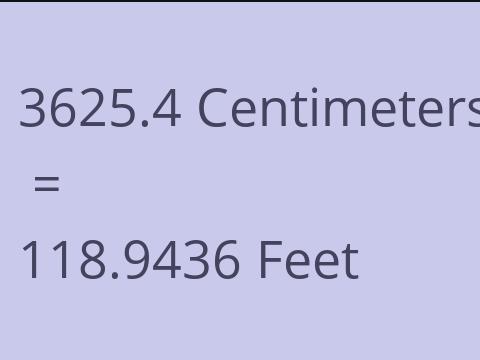3625.4 CM TO FEET