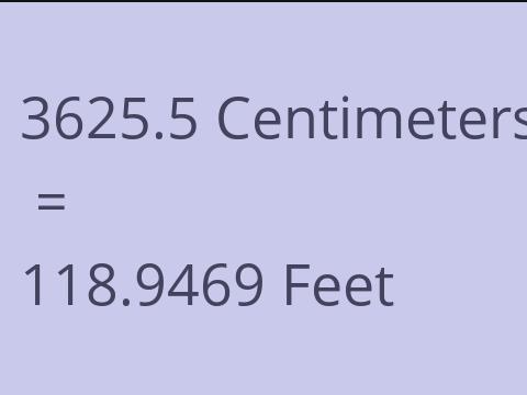 3625.5 CM TO FEET