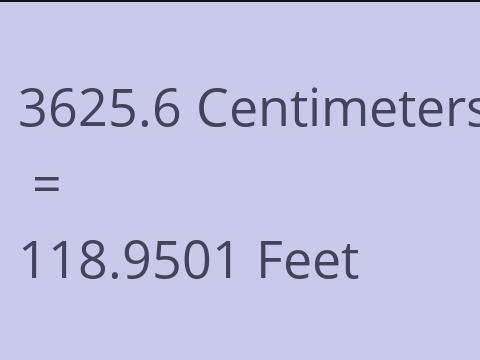 3625.6 CM TO FEET