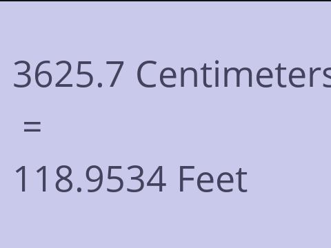 3625.7 CM TO FEET