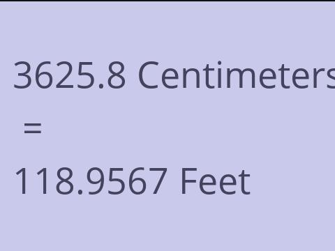 3625.8 CM TO FEET