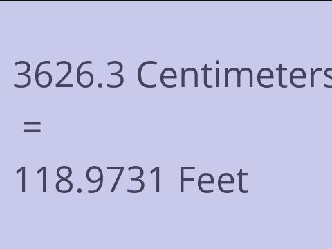 3626.3 CM TO FEET