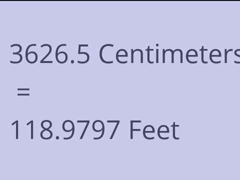 3626.5 CM TO FEET