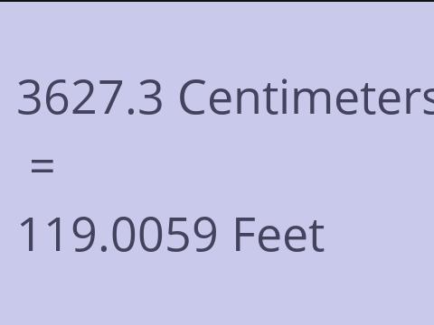 3627.3 CM TO FEET
