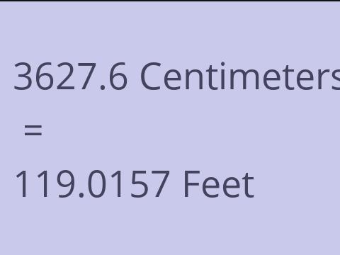 3627.6 CM TO FEET