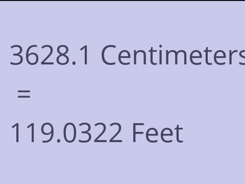 3628.1 CM TO FEET