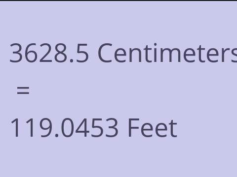 3628.5 CM TO FEET