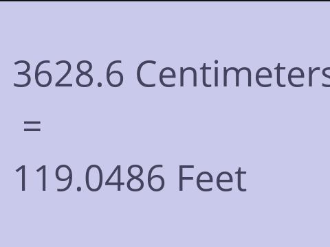 3628.6 CM TO FEET
