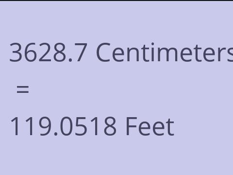 3628.7 CM TO FEET