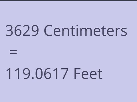 3629 CM TO FEET