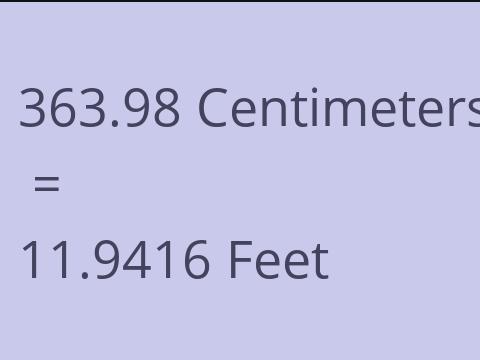 363.98 CM TO FEET