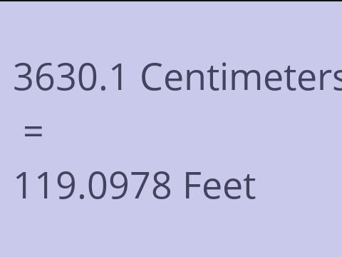 3630.1 CM TO FEET