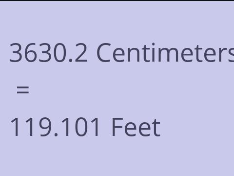 3630.2 CM TO FEET