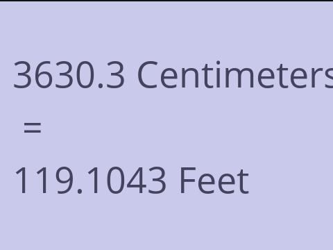 3630.3 CM TO FEET