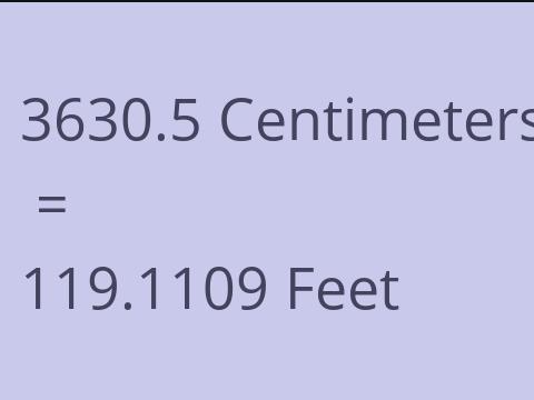 3630.5 CM TO FEET