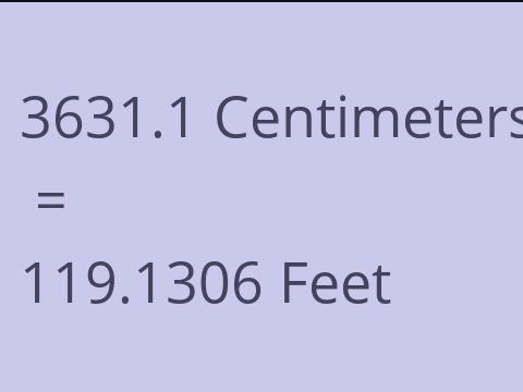 3631.1 CM TO FEET